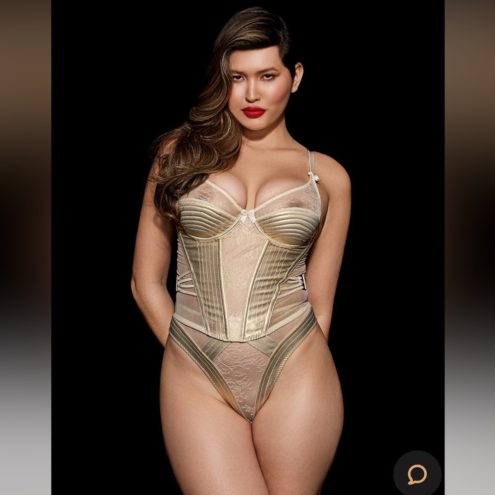 Honey Birdette Marilyn Ivory Bustier and Panty